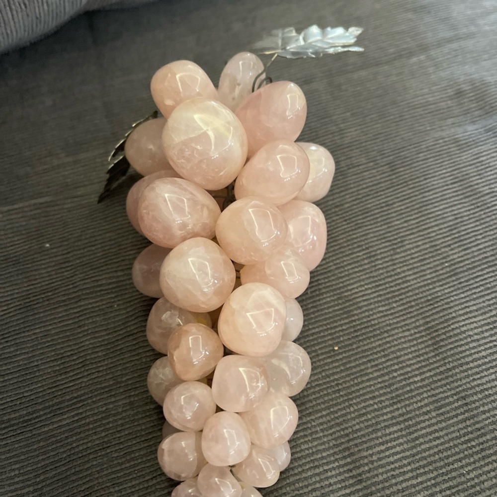 Vintage rose quartz Stone Grape Cluster